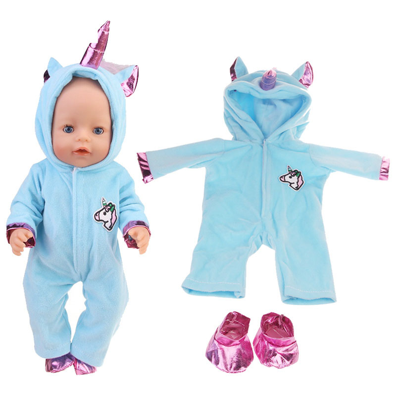 18 inch doll clothes doll blue unicorn bodysuit-CL-0065-2插图